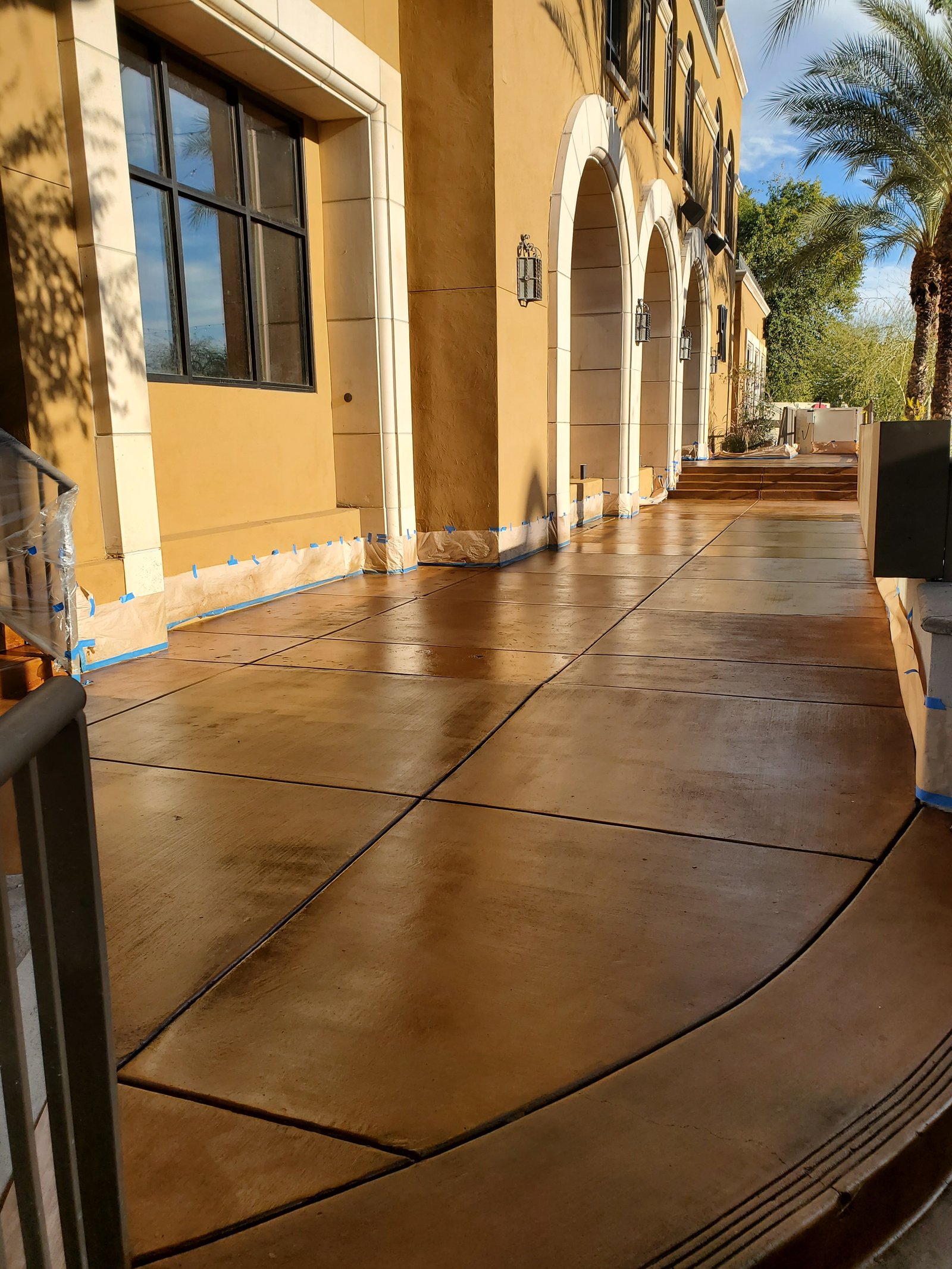 Decorative concrete patio